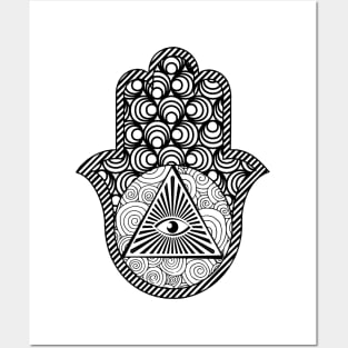 Hamsa Hand Third Eye Pyramid Spirituality Posters and Art